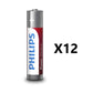 BLISTER 12 UNIDADES PILA ALCALINA AAA PHILIPS