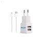 CARG. DE PARED 2.1 A DOBLE USB C/CABLE MICRO R2100 BLANCO