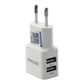 CARG. DE PARED 2.1 A DOBLE USB C/CABLE MICRO R2100 BLANCO