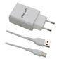 CARG. DE PARED 2.1 A DOBLE USB C/CABLE TIPO C R2109 BLANCO