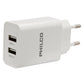 CARG. DE PARED 2.1 A DOBLE USB C/CABLE TIPO C R2109 BLANCO
