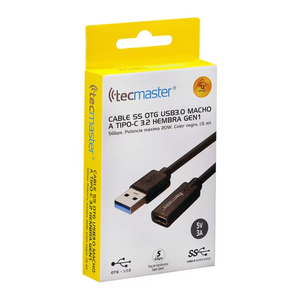 CABLE SS OTG USB 3.0 MACHO A TIPO C 3,2 HEMBRA TECMASTER