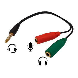 Cable de audio 3.5mm macho a micrófono y audio 0.15mts ULINK