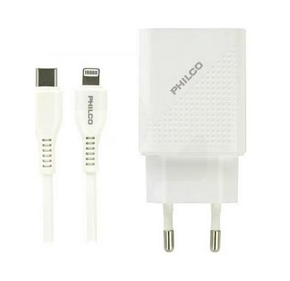 Cargador 20w Tipo C a Lightning Philco QC624
