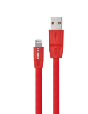 CABLE IPHONE 1.2 MTS GOMA PLANO ROJO