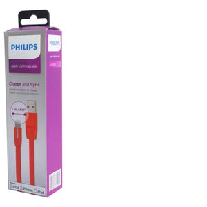CABLE IPHONE 1.2 MTS GOMA PLANO ROJO