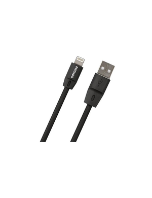 CABLE IPHONE 1.2 MTS GOMA NEGRO PHILIPS