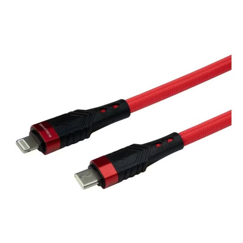 CABLE TRENZADO P/IPHONE ROJO