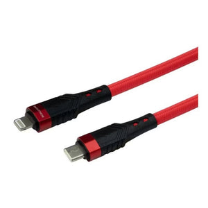 CABLE TRENZADO P/IPHONE ROJO