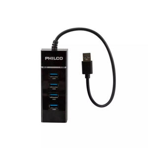 HUB Philco USB 3.0 de 4 Puertos Indicador de Luz