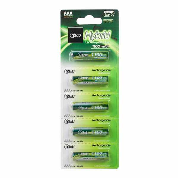 PILAS RECARGABLES AAA PACK 5 MLAB 7912 HIBRID REC 1100MAH